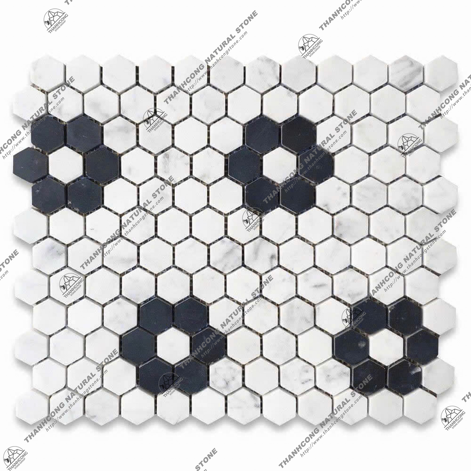 Black and White Stone Mosaic Tiles